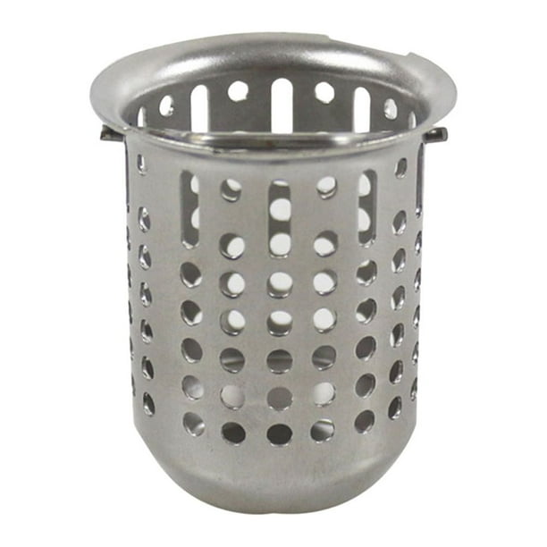 Tapas de filtro de acero inoxidable, escurridor de fregadero de alcantarillado engrosado, tapón de basura, cesta de malla filtrante con asa para el hogar, la cocina y el baño (plateado)