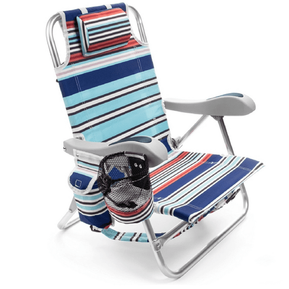 Kids Folding Backpack Beach Chair with 4 Positions, Carry Handle, Storage Pouch, Cup Holder and Phone Holder, Lightweight