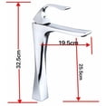thumbnail image 3 of Grifo de baño, diseño de grifo de lavabo con cuerpo de cobre, agua caliente y fría disponible, mezclador de lavabo de una sola manija negro moderno, adecuado para lavabo y lavabo de baño, 3 of 5
