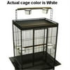 WI32 3/4" Bar Spacing Play Top Wrought Iron Parrot Cage - 32"x23" In White