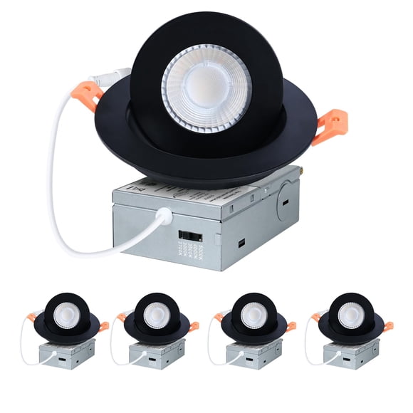 ZYC Gimbal LED Recessed Light - 4Inch 9W Adjustable 360&Acirc;&deg; Rotation Adjustable Eyeball Light,LED Swivel Spotlight,Directional Sloped Ceiling Light,D