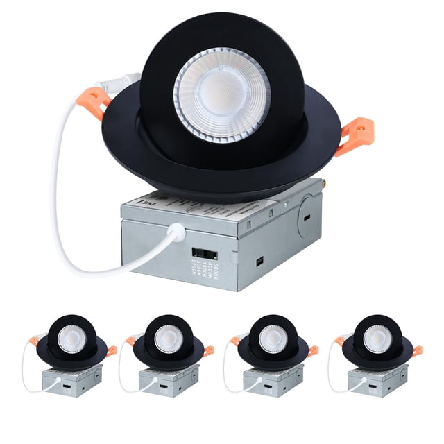 ZYC Gimbal LED Recessed Light - 4Inch 9W Adjustable 360° Rotation Adjustable Eyeball Light,LED Swivel Spotlight,Directional Sloped Ceiling Light,D