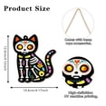 thumbnail image 2 of Anxinwu Day of the Dead Wooden Skeleton Cat Hanging Pendant - Colorful Carved Dia de los Muertos Ornament for Garden, Patio, Party, Outdoor Decor, 2 of 8