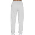 thumbnail image 5 of AOOCHASLIY Long Pants Clothes Womens Casual Loose Sports Sweatpants Ankle Banded Trousers Solid Fleece Pants, 5 of 5