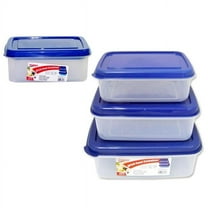 Family Maid 88247D Rectangle Food Storage Container 88248, Blue - 3 Piece - Pack of 48