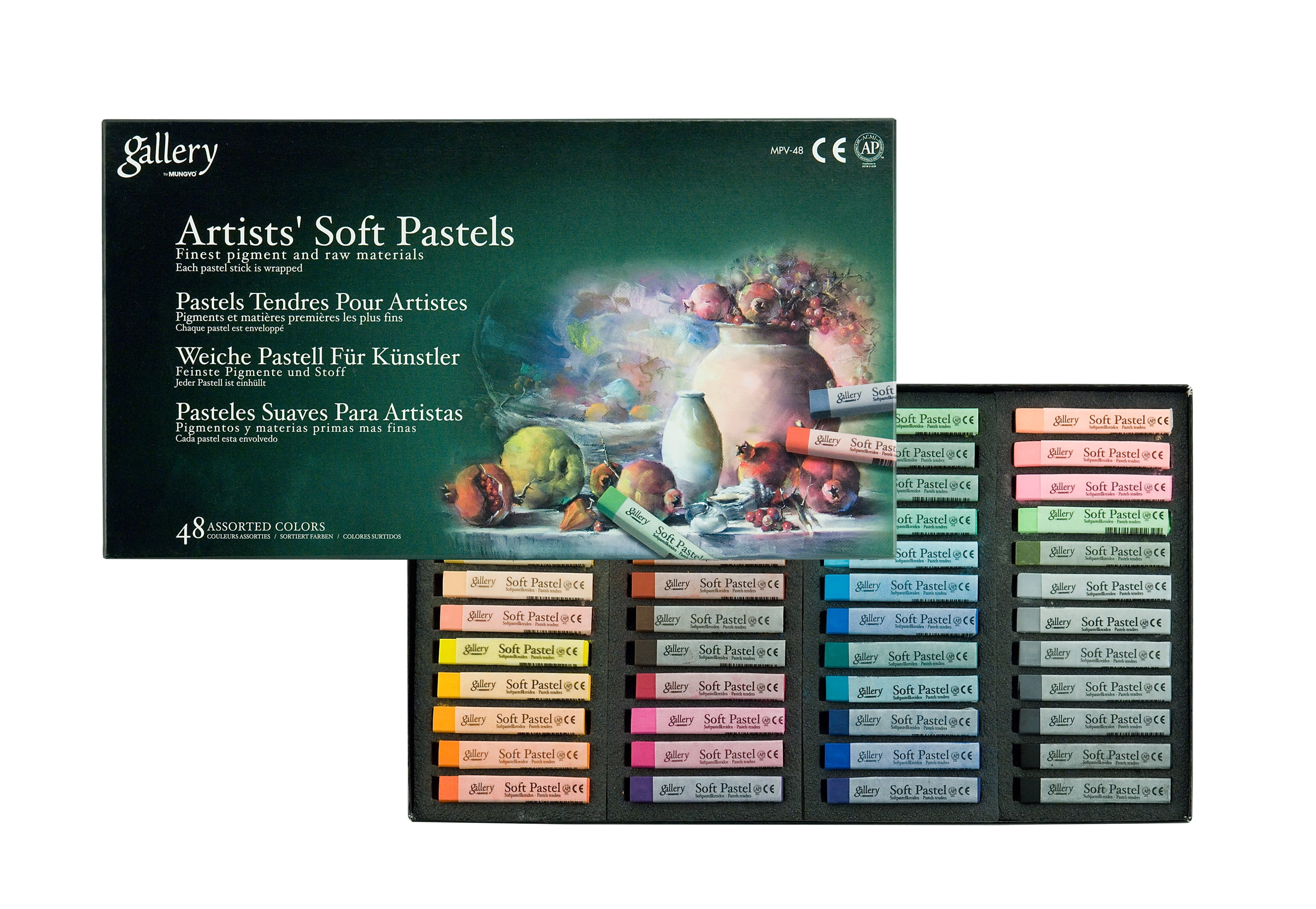 Mungyo Gallery Standard Soft Pastels Cardboard Box Set of 32 Half Sticks -  Assorted Colors