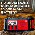 thumbnail image 4 of Midland - ER310PRO, Portable Emergency Bluetooth Weather AM/FM Radio with 10,000 mAh Power Bank - Multiple Power Sources, SOS Flashlight, Ultrasonic, 4 of 7