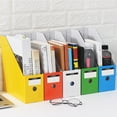 thumbnail image 5 of Plastic Magazine File Holder Desk Storage Folder Organizer Cardboard Shelves Heavy Duty Document Box Vertical Book Bin File Rack For School Home Classroom Office - Style 4, 5 of 5