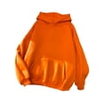 thumbnail image 1 of Innerwin Hoodies Fleece Women Sweatshirt Sport Solid Color Loose Fit Hooded Tops Orange XS, 1 of 2