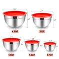 thumbnail image 5 of Mixing Bowls with Lids Set of 5, Vesteel Stainless Steel Mixing Bowls Metal Nesting Salad Bowls, Size 4.5, 3, 1.5, 1, 0.7 QT Great for Cooking, Baking, Serving - Red, 5 of 6