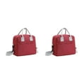 thumbnail image 2 of Transemion Fashionable Cooler Bags Stay Trendy While Keeping Food Cool And Fresh Polyester Portable With Should Strap wine red 2Set, 2 of 6