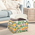 thumbnail image 3 of Yayeee Collapsible Cube Storage Bin with Lid Fabric Closet Decorative Basket with Handles, Pink Oranges, 3 of 7