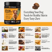 Pet Honesty Allergy Support Peanut Butter Flavored Colostrum & Turmeric Chews, Itchy Skin, Immune & Allergy Relief Supplement for Dogs, 90 count