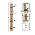 thumbnail image 6 of Kate and Laurel Rossmore Modern 4-Hook Vertical Wall Hanging Coat Rack, 8 x 4 x 30, Rustic Brown and Black, Decorative Modern Wood and Metal Coat Tree Hanging Hooks for Wall-Mounted Storage, 6 of 9