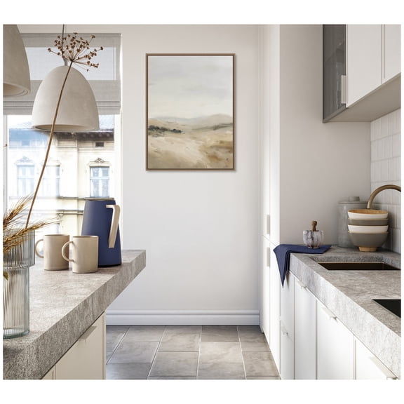 Kate and Laurel Framed Canvas Wall Art Print Fading Fields II by Amy Lighthall, 23 x 30 Sylvie Beaded Dark Gold Frame, Modern Contemporary, Abstract Art for Wall Decor