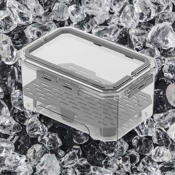 Functional Ice Tray with Fresh-Keeping Box, Portable Refrigerator Storage Container with Sealed Lid, Food Grade Transparent Lunch Box for Picnics and Kitchen Use