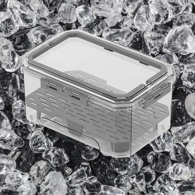 Oefntac Moules à Glace Plateau à Glace Fonctionnel Boîte de Conservation Fraîche Boîte de Réfrigérateur Portable Boîte de Conservation Fraîche Boîte de Rangement Boîte Scellée de Cuisine Boîte à Lunch Transparente de Qualité Alimentaire