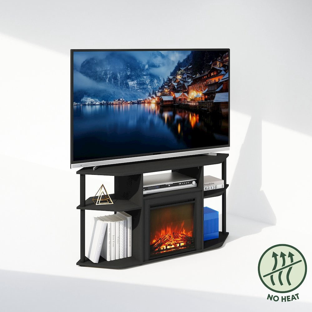 Furinno JENSEN Open Storage No Heat Decorative Electric Americano/Black