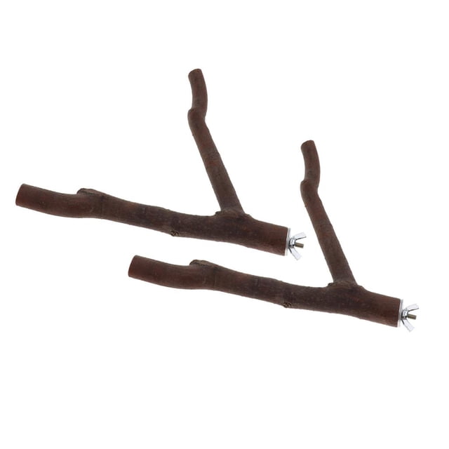 2Count Parrot Tenedor Stand # 3 Rack Toy Hamster Squirrel Branch Perches Jaula De Juguete Yinane Pájaro Loro Rama Juguete