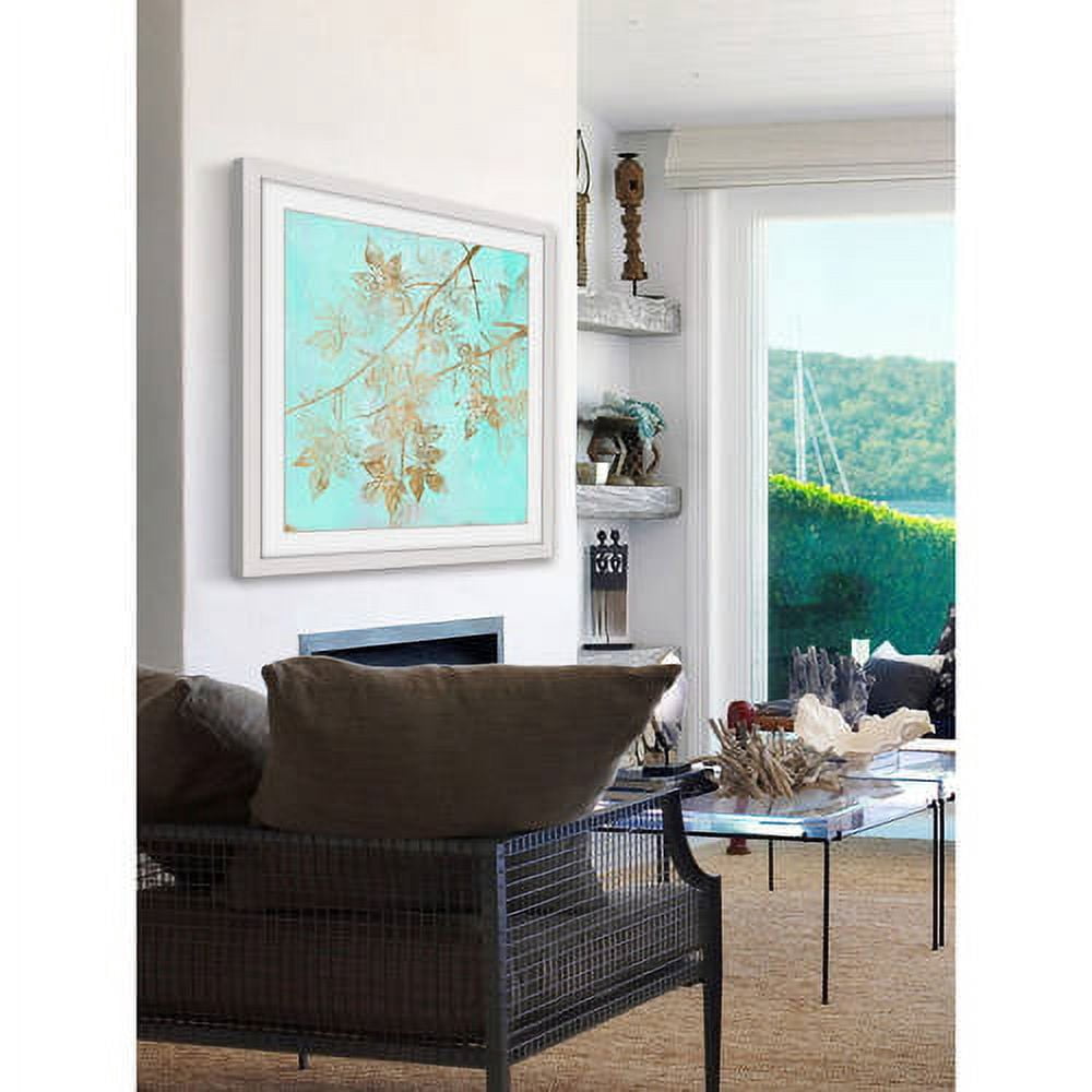Marmont Hill "Aqua & Gold Maple II" Framed Painting Print