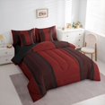 thumbnail image 3 of Homewish Abstract Stripes Lines 7-Piece Bedding Comforter Set,Modern Geometric Desgin King Bedding Sets,Red Black Bed Sheets For Boys Teens,Ultra Soft Home Decor Reversible, 3 of 8