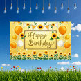 thumbnail image 6 of Floral Design Birthday Banner Sunflower Theme Decorative Elements Celebration Backdrop for Indoor Party Kids Event Photography, 6 of 9