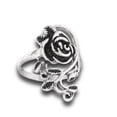 thumbnail image 4 of Flower Rose Vine Leaf Filigree Wide Ring Stainless Steel Band Gray Jewelry Female Male Unisex Size 7, 4 of 4