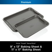 Ninja Foodi NeverStick Premium 2-Piece Baking Sheet Set, 9x13” & 11x17”, Aluminized, Oven Safe