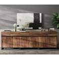 thumbnail image 2 of WAMPAT Storage Cabinet, 3 in 1 Modern Sideboard with Adjustable Shelves and Metal Base, Coffee Bar Cabinet for Living Room, Dining Room, Brown, 2 of 6