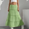 thumbnail image 2 of yillto Summer Skirts for Girls Tiered Ruffle Flowy Pleated A Line Long Skirt Boho Beach Skirts 4-15 Years, 2 of 7