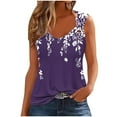 thumbnail image 2 of Tank Tops for Women under $5 Plus Size Clearance Sleeveless Loose Tank Top Purple XL, 2 of 5