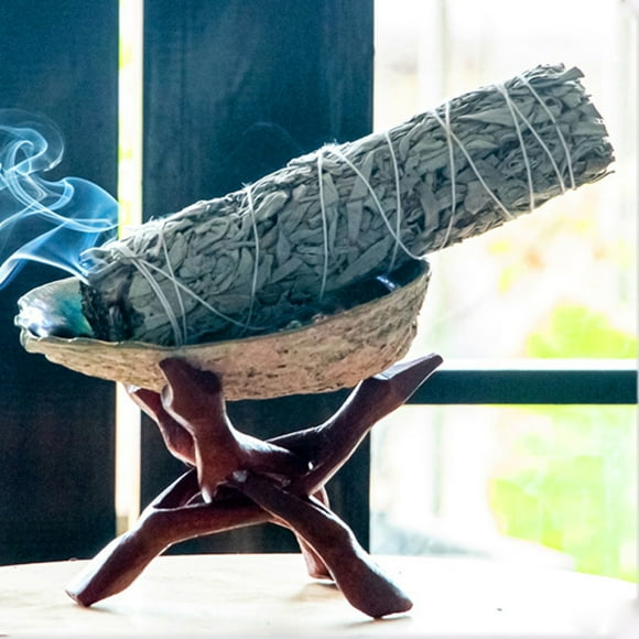 Peggybyg Sage Smudge Kit Smudging Kit with Abalone Shell & Stand & Feather Cleansing Kit