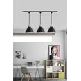 thumbnail image 4 of FSLiving H-Style Track Mount Pendant Fixture Scandinavian Style Pendant Lights for Kitchen Hanging Lamp Modern Wood and Aluminium Light Customizable,Black - 3 Lights, 4 of 6