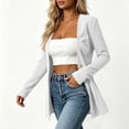 thumbnail image 4 of Blazers for Women Summer Fitted Business Work Jacket Dressy Casual Corduroy Plus Size Lightweight Collarless Office Blazer, 4 of 6