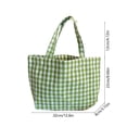 thumbnail image 3 of Tanyzvel Women Gingham Canvas Tote Bag, Reusable Shopping Shoulder Bag, Lightweight Plaid Handbag for School Work Outdoor Daily Use, 3 of 6