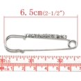 thumbnail image 2 of PinesC 10 Pcs Safety Pins Encrusted with White Rhinestone 6.5x1.8 cm - Personalized Design - Charm for Fashion Silver, 2 of 4