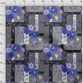 thumbnail image 4 of oneOone Polyester Spandex Blue Fabric Asian Floral With Geometrical Texture Sewing Craft Projects Fabric Prints By Yard 56 Inch Wide, 4 of 4