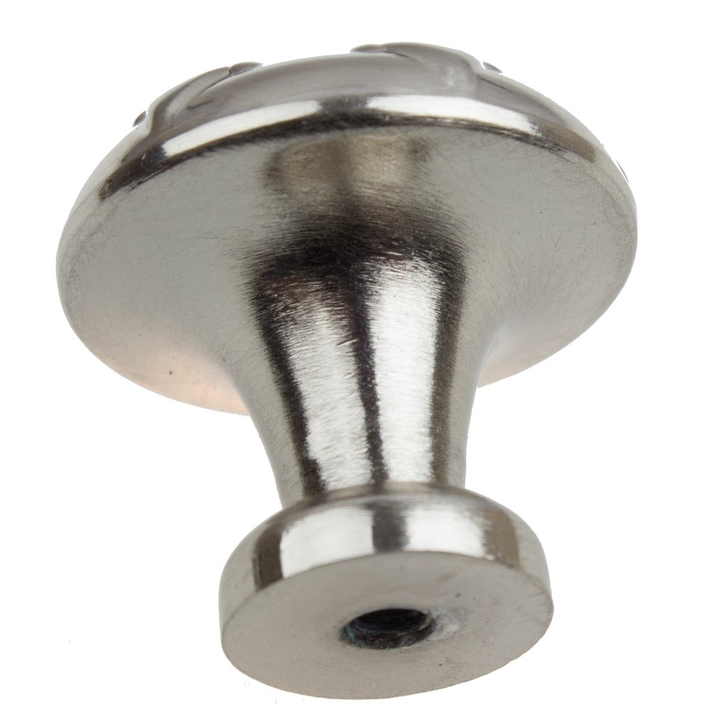 GlideRite 1-1/8 in. Round Snowflake Cabinet Knob, Satin Nickel, Pack of 25