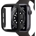thumbnail image 1 of Protector de pantalla compatible con Apple Watch SE/6/5/4 40 mm, película de vidrio templado con estuche rígido para PC, transparente brillante (rosa) (película templada + cubierta protectora) Sailing Electrónica, 1 of 5
