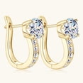 thumbnail image 4 of Pendientes de aro PROSTORY Moissanite de plata 925 de 2 quilates para mujer, 4 of 6
