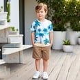 thumbnail image 2 of YUEHUA Toddler Boys Play Clothes Set 2-Piece Outfit with Cool Graphic Tee and Shorts Soft Breathable Cotton for Summer,Size 3-4 Years, 2 of 7