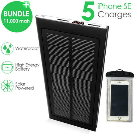 Modern Solar Charger by 11500mAh Best Portable Solar Power Bank Shockproof/Dustproof Dual USB Battery Bank for Cell Phone,iPhone,Samsung,Android Phones,Windows Device,GoPro,Cameras,GPS and (Best Windows Phone Wallpapers)