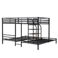 thumbnail image 6 of Twin over Twin & Twin Metal Bunk Bed,Triple Bunk Bed 3 Beds Bunk Bed with Storage Shelves Staircase,Black, 6 of 13
