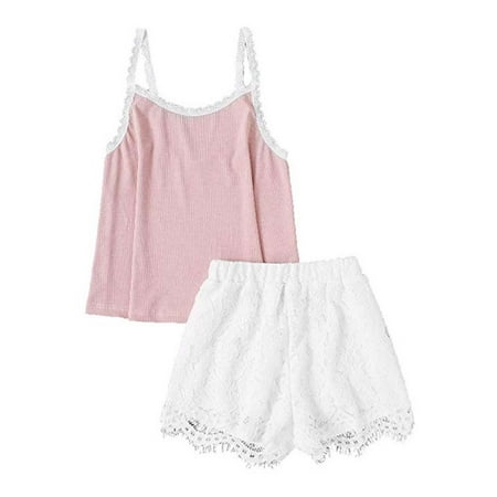 

QWANG 2-Pc Women Sexy Lace Lingerie Straps Bra and Panty Set Babydoll