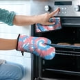 thumbnail image 2 of Colorful Tie Dye Pattern Kitchen Oven Mitt and Pot Holder Sets 2 Pcs for Baking, Cooking and Grilling, Heat Resistant Up To 392 °F, 2 of 7