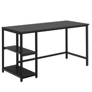 Gymax 55" Office Study Table Computer Desk Workstation Home with Adjustable Shelf, Black