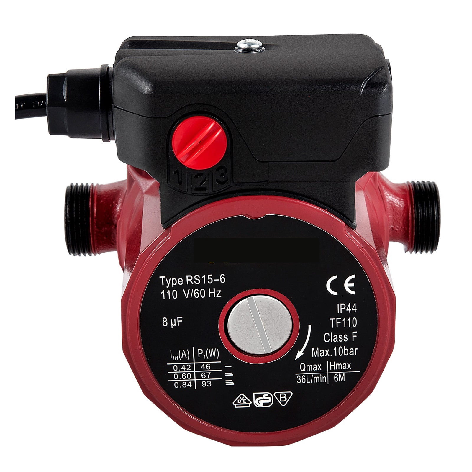 RS15-6 Hot Water Recirculating Pump 110 Circulation Pump 3/4-Inch NPT 3-speed 9.5 Gpm Water Heater Recirculation Pump ,Powerful Performance