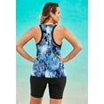 thumbnail image 2 of Swim 365 Women's Plus Size Longer-Length High-Neck Racerback Tankini Top, 2 of 6