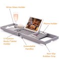 thumbnail image 3 of Bathtub Caddy with Extendable Sides, Wine Glass Holder, Book Stand and Phone Tray, 3 of 8