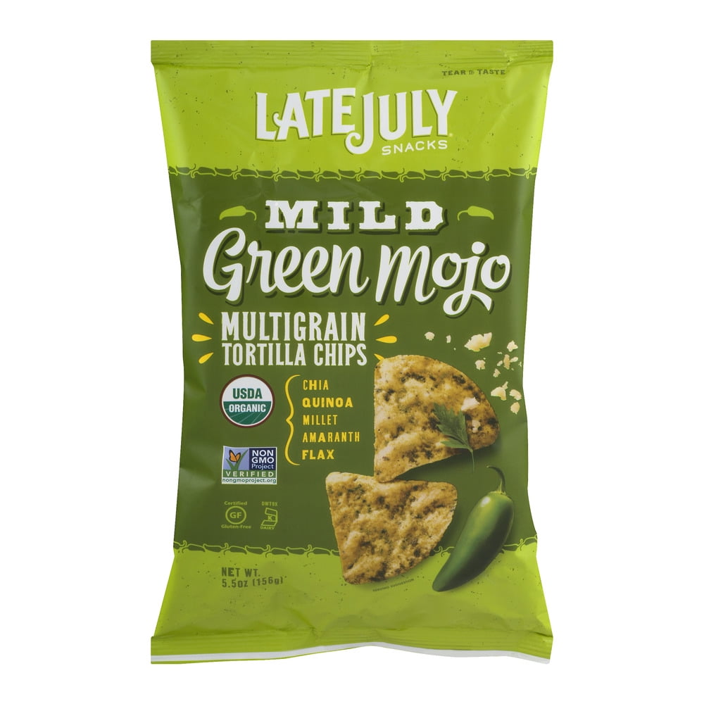 Late July Mild Green Mojo Multigrain Tortilla Chips, 5.5 OZ by Late July Snacks, LLC